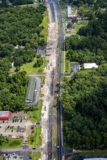 Looking north at widening on the west side of the US 19 corridor at Faust Lane. (July 7, 2020 photo)