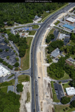 Looking northwest at US 19 widening approaching Yulee Drive (May 7, 2020 photo)