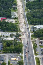 To the left in the photo, work continues to construct the southbound US 19 roadway just north of Homosassa Trail. (August 10, 2020 photo)
