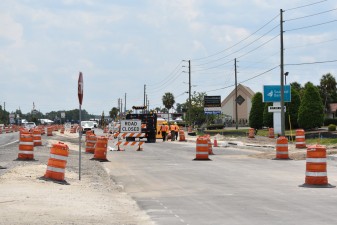 Construction is busy on the future southbound US 19 lanes near Sue Lane (6-1-2023 photo)