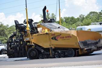 Paving operations in the median of US 19 (5/17/2022 photo)
