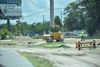 Reconstruction of eastbound SR 54 continues east of Curley Road (7-6-2022 photo)