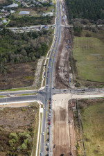 Construction of new eastbound SR 54 at the intersection of Meadow Pointe Blvd. (2/15/2021 photo)