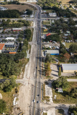 Traffic has been shifted to new pavement approaching Morris Bridge Road to begin construction of new westbound lanes (December 13, 2020 photo)