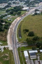 Looking southwest over SR 54 from Lake Crystal Blvd. to the Morris Bridge Rd. / Eiland Blvd. intersection (11/16/2022 photo)