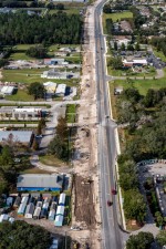Looking west at widening on the south side of SR 54, west of Eiland Blvd. / Morris Bridge Road (12/16/2022 photo)