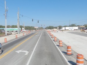 Looking north on US 301 at the SR 50 intersection (December 2021 photo)