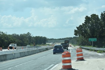Looking west towards the Withlacoochee State Trail overpass bridge (8/17/2021 photo)