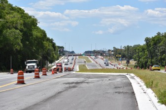 Looking west on SR 50 towards the I-75 overpass (5/12/2022 photo)