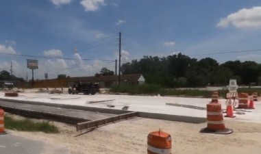 New concrete pavement for eastbound SR 50 approaching US 301 (8/17/2021 photo)