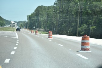 Roadway widening on the outside of SR 50 (Cortez Blvd) approaching Buck Hope Road (5-4-2023 photo)