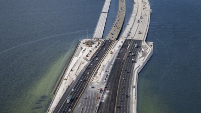 Aerial View Howard Frankland Bridge from Hillsborough County (December 2025 photo)
