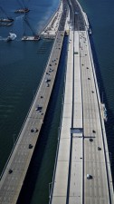 Howard Frankland Bridge Ongoing Demolition Work of Old Bridge Aerial View St. Petersburg Side (Photo February 2026)