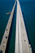 Image of Howard Frankland Bridge showing future express lanes along the new southbound HFB (Photo April 2026)