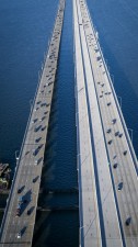 Image of Howard Frankland Bridge showing traffic on NB and SB along the middle of the bridge (Photo March 2026)