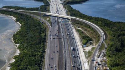 Howard Frankland Bridge Construction of Shared Use Path St Petersburg Side (Photo January 2026)