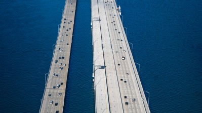 Image of Howard Frankland Bridge prior to opening of new express lanes (Photo May 2026)