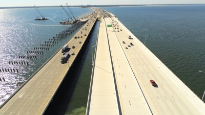 Image of Howard Frankland Bridge looking west (Photo February 2026)