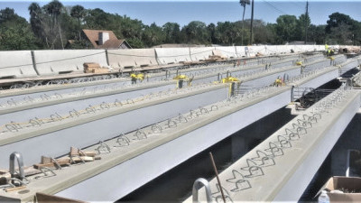Halls River Bridge Placed Beams March 2019