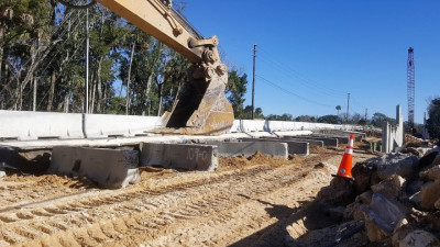 Halls River Bridge Removing Barrier Wall to Allow Roadway Construction Dec 2018