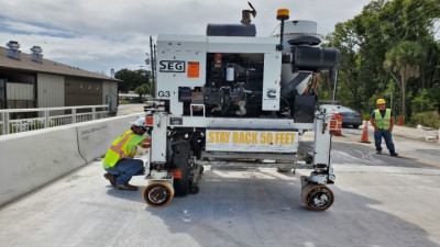HRB - Setting UP Bridge Deck Grinding Machine Sept. 2019