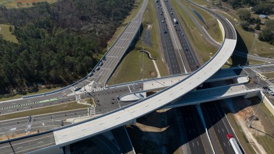 Looking south over I-75 at Overpass Road (1/16/2023)