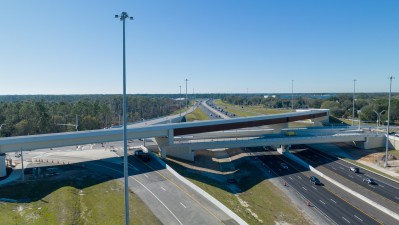 Looking south over I-75 at the new Overpass Road interchange (1/16/2023)