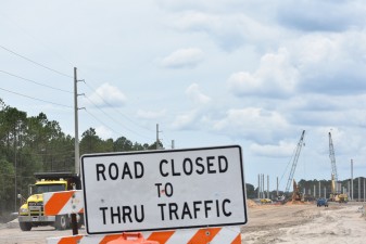 Construction continues to rebuild Overpass Road, east of I-75 (6/17/2021 photo)