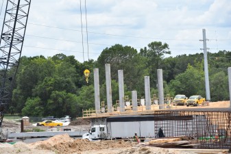 Looking southwest at bridge construction at I-75 and Overpass Rd. (6/17/2021 photo)