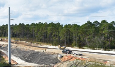 Reconstruction of Overpass Road between I-75 and Old Pasco Road (12/9/2021 photo)