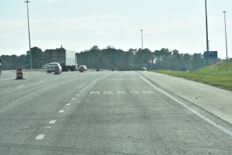 A look at the soon-to-open merge onto southbound I-75 from Overpass Road (12/12/2022 photo)