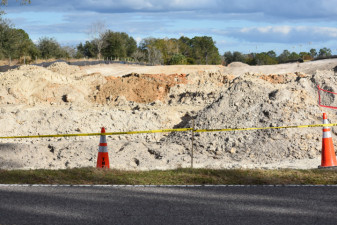 Looking east from Old Pasco Road at construction of Blair Drive extension (December 29, 2020 photo)