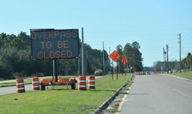 Looking west along Overpass Road, east of Boyette Road. Overpass Rd. will close February 8 between Boyette Road and Old Pasco Road. (1/29/2021 photo)