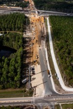 Looking west at reconstruction of Overpass Road between Boyette Road (bottom) and I-75 (12/15/2021 photo)