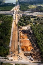 Looking east at Overpass Road reconstruction from Old Pasco Rd. (bottom) to Boyette Road near the top (12/15/2021 photo)