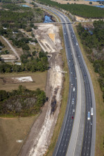 Looking north over I-75 towards Overpass Road. Construction along the left is the area where ramps are being built to take traffic from Overpass Road onto southbound I-75. (Photo taken 1/14/2021)