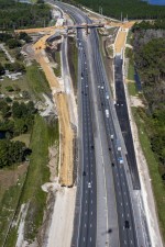 Looking north over I-75 at new interchange construction at Overpass Road (11/15/2021 photo)