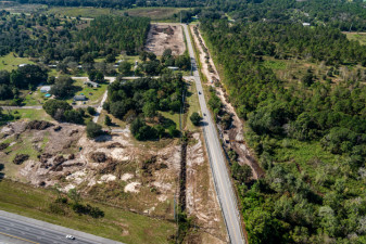 Looking west at clearing work along Overpass Road on the west side of I-75 (November16, 2020 photo)