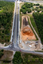 Looking east at reconstruction of Overpass Road interchange from Old Pasco Road to I-75 (5/17/2022 photo)