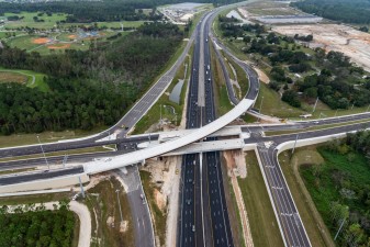 Looking south over I-75 at the new Overpass Road interchange (11/16/2022 photo)