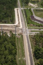Looking north over Boyette Road at the intersection of Overpass Road and new McKendree Road connection to Boyette at the top of the picture (6/15/2021 photo)
