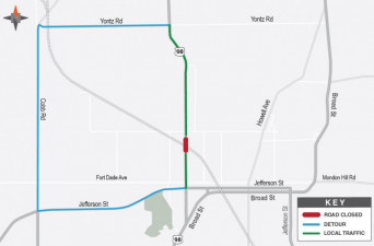 Detour Map: US 98 (Ponce De Leon) Closing for RR Crossing Work