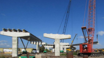 Girders are set for one of the new Gateway Expressway bridges
