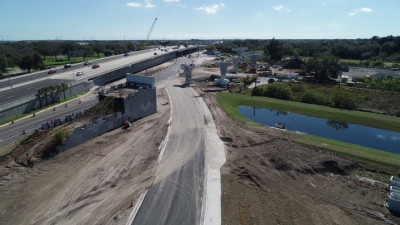 Bridge construction on the west side of US 19, just north of Bryan Dairy Road (2/3/20 photo)