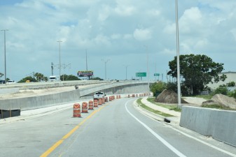 Construction along the US 19 northbound Frontage Road (6-5-2023 photo)