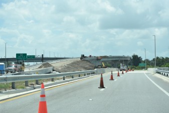 Construction along the southbound US 19 Frontage Road (6-5-2023 photo)