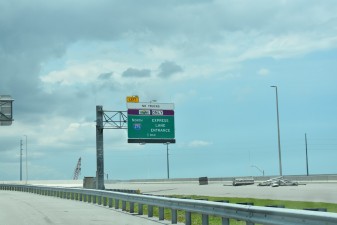 Future connection from eastbound SR 690 to northbound I-275 express lanes (5-9-2023 photo)