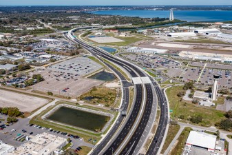 Looking northwest over SR 686A  and Roosevelt Blvd. next to St. Pete-Clearwater International Airport (2-14-2024 photo)