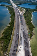 Looking southwest over I-275 between the Howard Frankland Bridge and the southbound exit to 4th Street N (4-15-2024 photo)