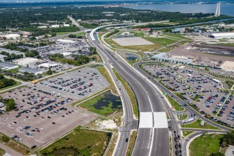 Looking northwest over SR 686A in the median of Roosevelt Blvd. next to St. Pete-Clearwater International Airport (9-15-2023 photo)